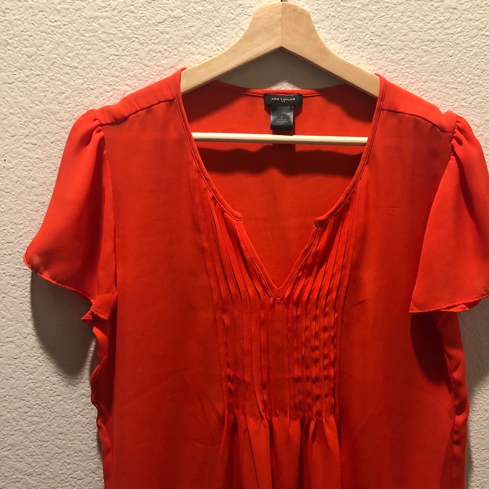Ann Taylor Red Blouse Size M NWOT